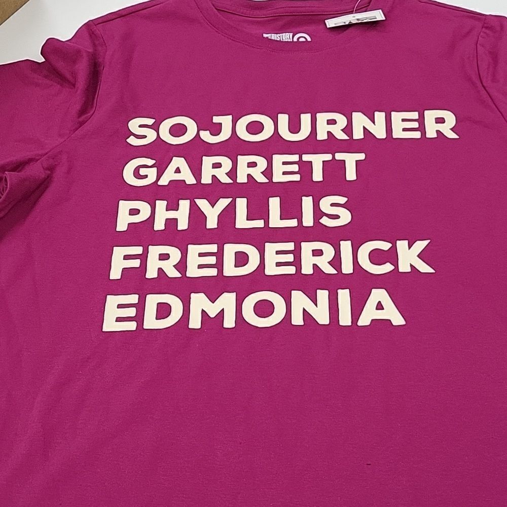 Target Unisex Black History Month T-Shirt Names on Front And Back Sz XL Magenta